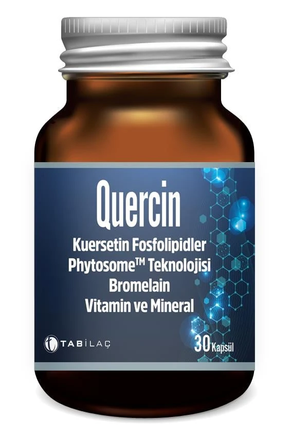 Quercin Kuersetin Fosfolipitler Bromelain Vitamin ve Mineral 30 Kapsül