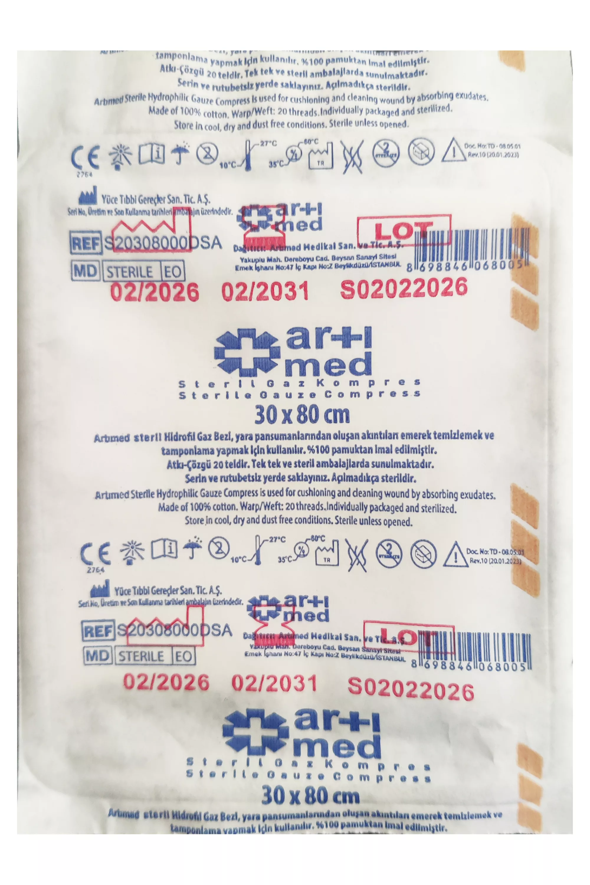 Artımed Gazlı Bez 30*80 Cm