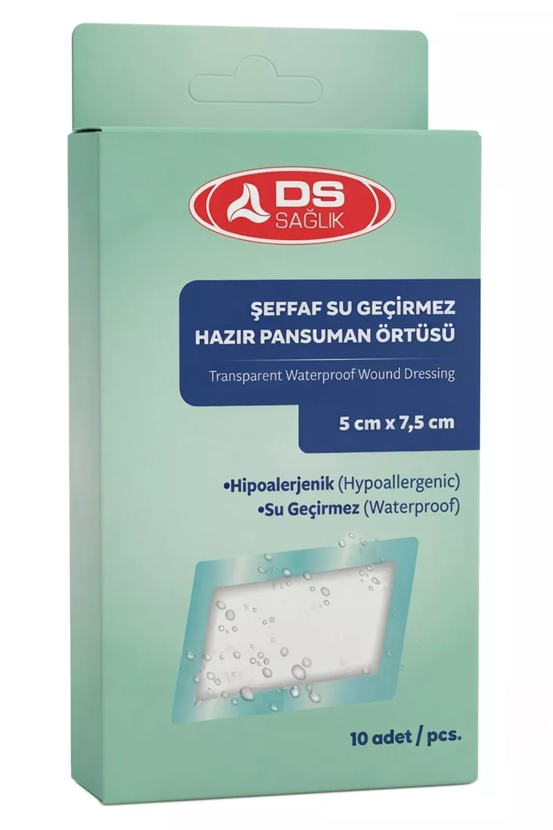 Ds Plus Su Geçirmez Şeffaf Yara Örtüsü 5x7,5 cm 10 adet