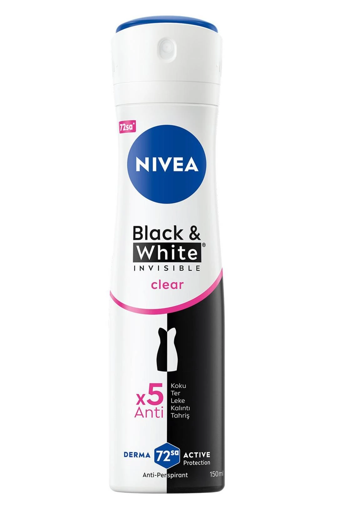 Nivea Invisible for Black  White Deodorant (Clear) 150 ml