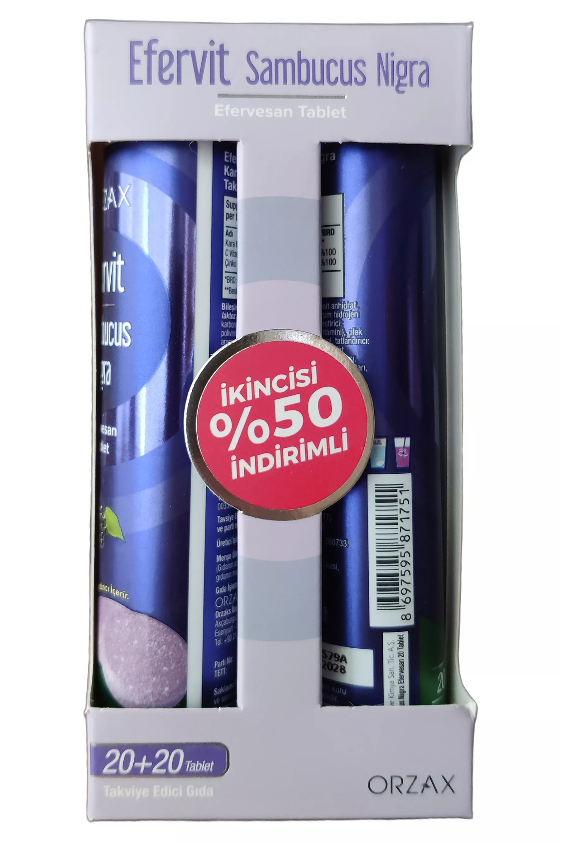 Efervit Sambucus Nigra İkili Tablet 20+20 - İkincisi %50 İndirimli