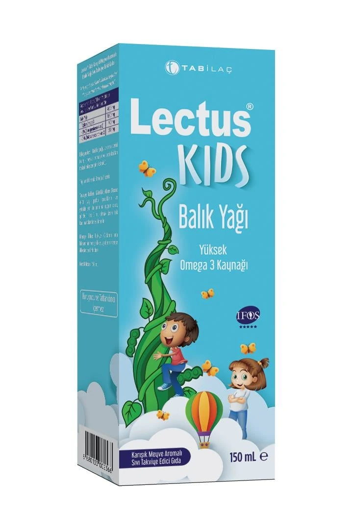 Lectus Kids Kral Şakir Karışık Meyve Aromalı Balık Yağı 150 ml