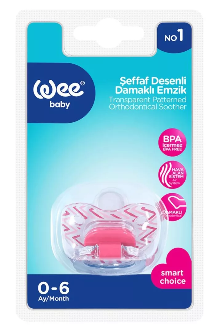 Wee Baby Şeffaf Desenli Damaklı Emzik 836 No: 1